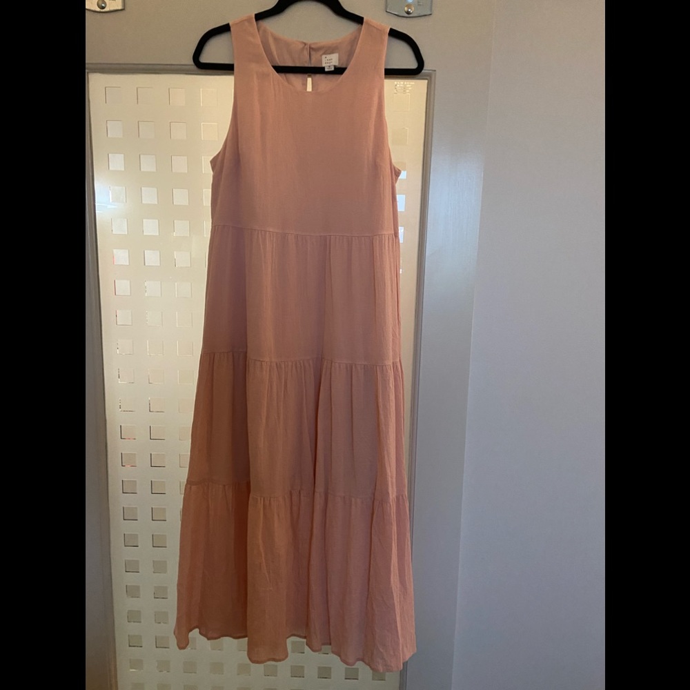 A new day peach maxi dress